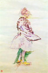 Das Profil einer stehenden Tänzerin, 1887 (Öl auf Holz)